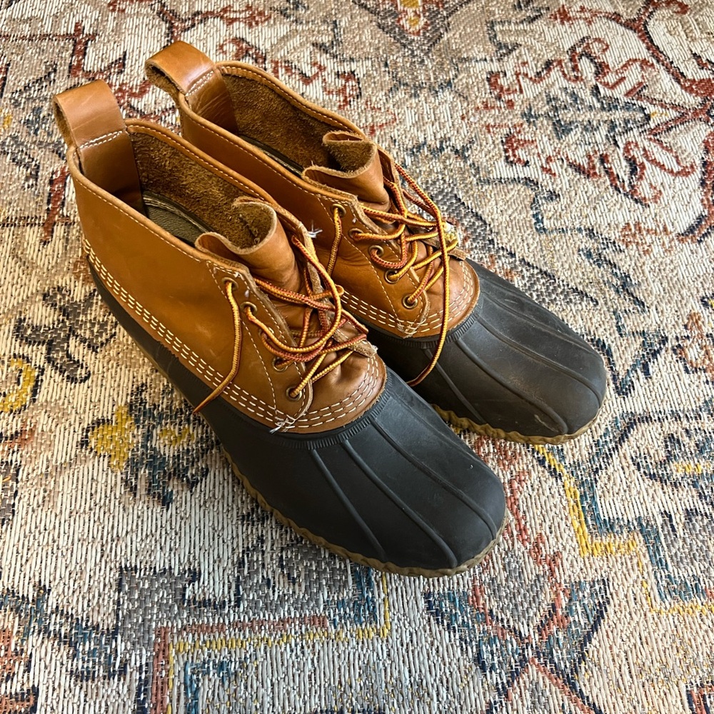 L.L. Bean Men's Tan and Black Bean Boots